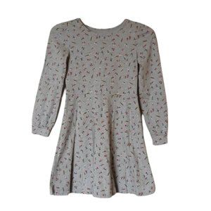 Gap Kids Girl L Long Sleeve Dress Gray Flowers